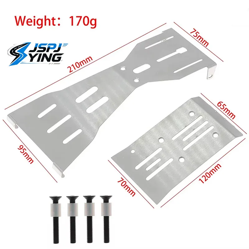 Stainless Steel Chassis Armor Skid Plate Anti-Impact Bottom Guard Protector for Arrma 1/10 FURY MEGA RC Short Course Truck Upgra