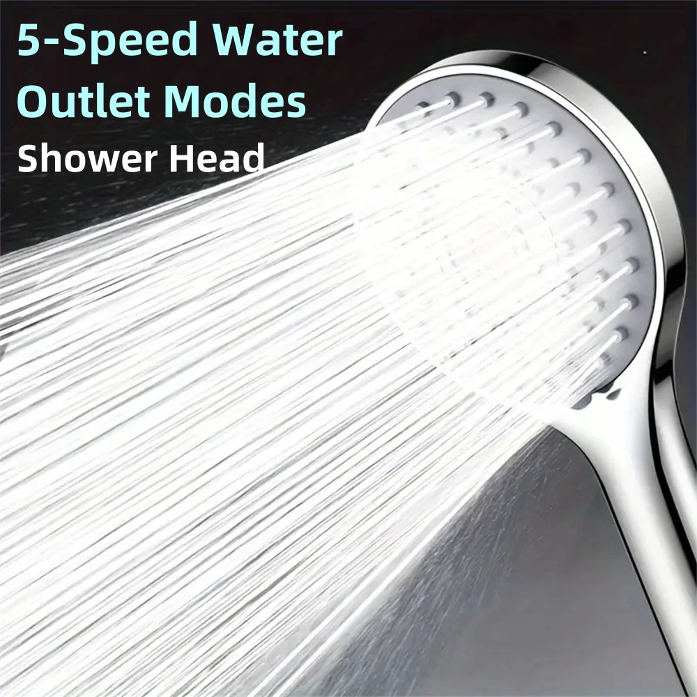 5 Model Pressurized Hand Shower Head Shower Nozzle Large Water Output Universal Rainfall Massage Save Water Bathroom Accessories