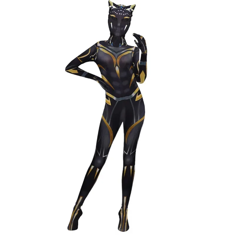 Halloween Animation Costume Cosplay Women Adult Party Kids Black Panther 2 Clothes Suit Superhero Children Sheng Costume Gift