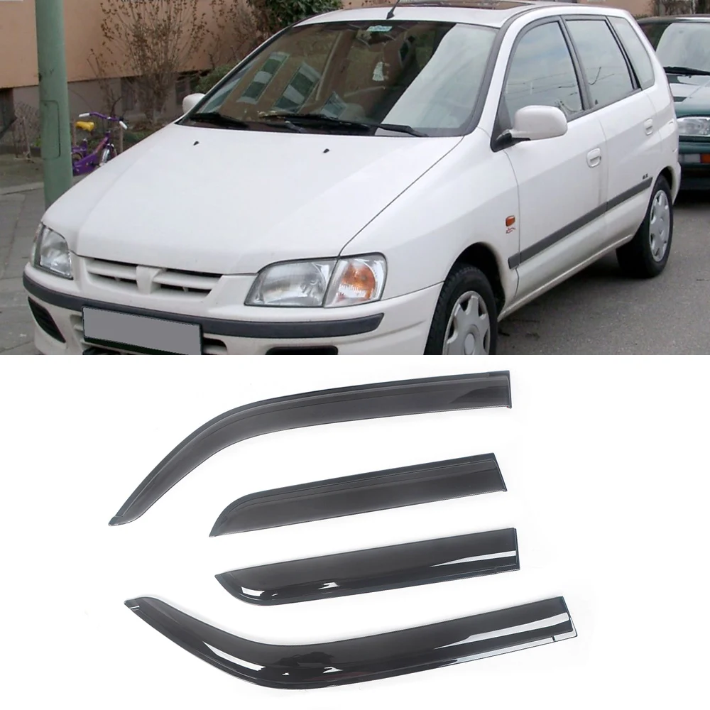 For Mitsubishi Space Star Wagon 1998-2005 Auto Black Car Side Window Visor Guard Vent Awnings Shelters Rain Guard Door Ventvisor