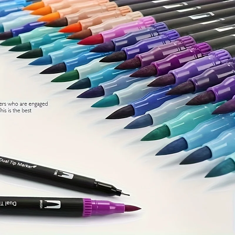12-teiliges professionelles Mehrfarben-Marker-Pinselset mit zwei Köpfen, perfekt zum Zeichnen, Malen, Färben, Kunst-Graffiti usw., Weihnachtsgeschenk – Detail 8