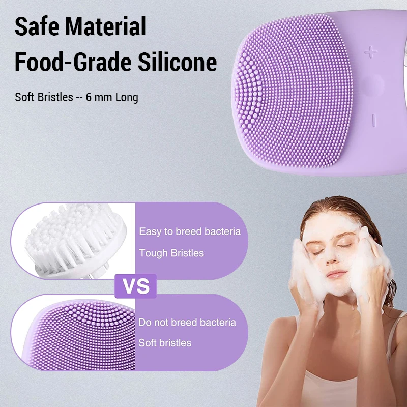 فرشاة تنظيف الوجه الكهربائية سونيك الكهربائية منظف للوجه فرشاة تنظيف الوجه الجلد الغسيل الجلد مدلك أداة العناية بالبشرة #6