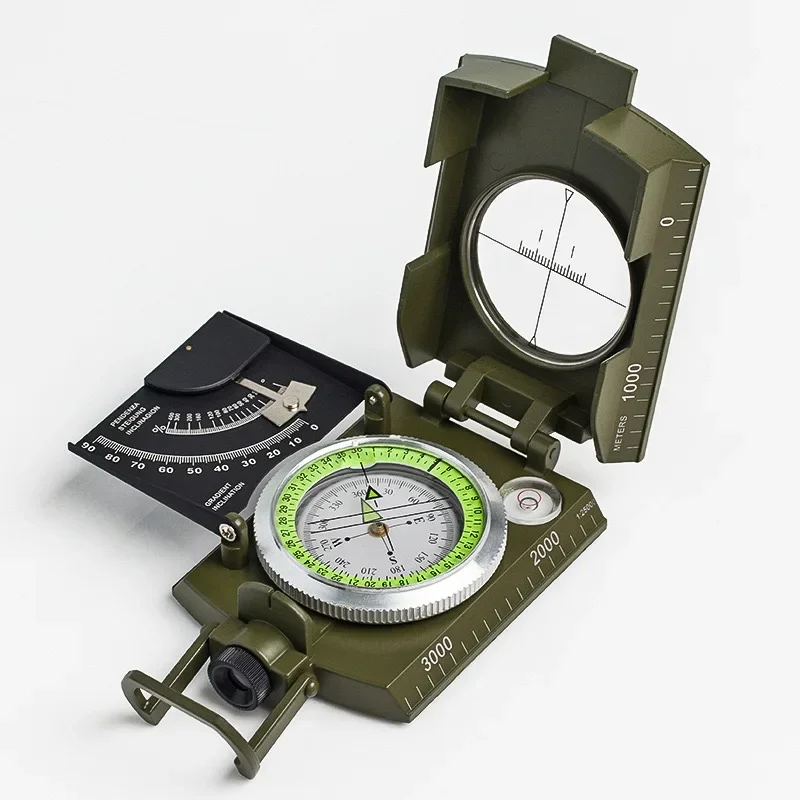 Outdoor Exploring Camping Hiking Survival Tools Professional Compass High Precision Metal Sighting Navigation With Inclinometer