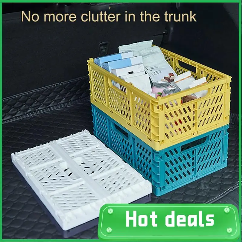 

AC62-Folding Storage Box Basket Utility Cosmetic Container Desktop Holder Home Use School Desk Storage Box