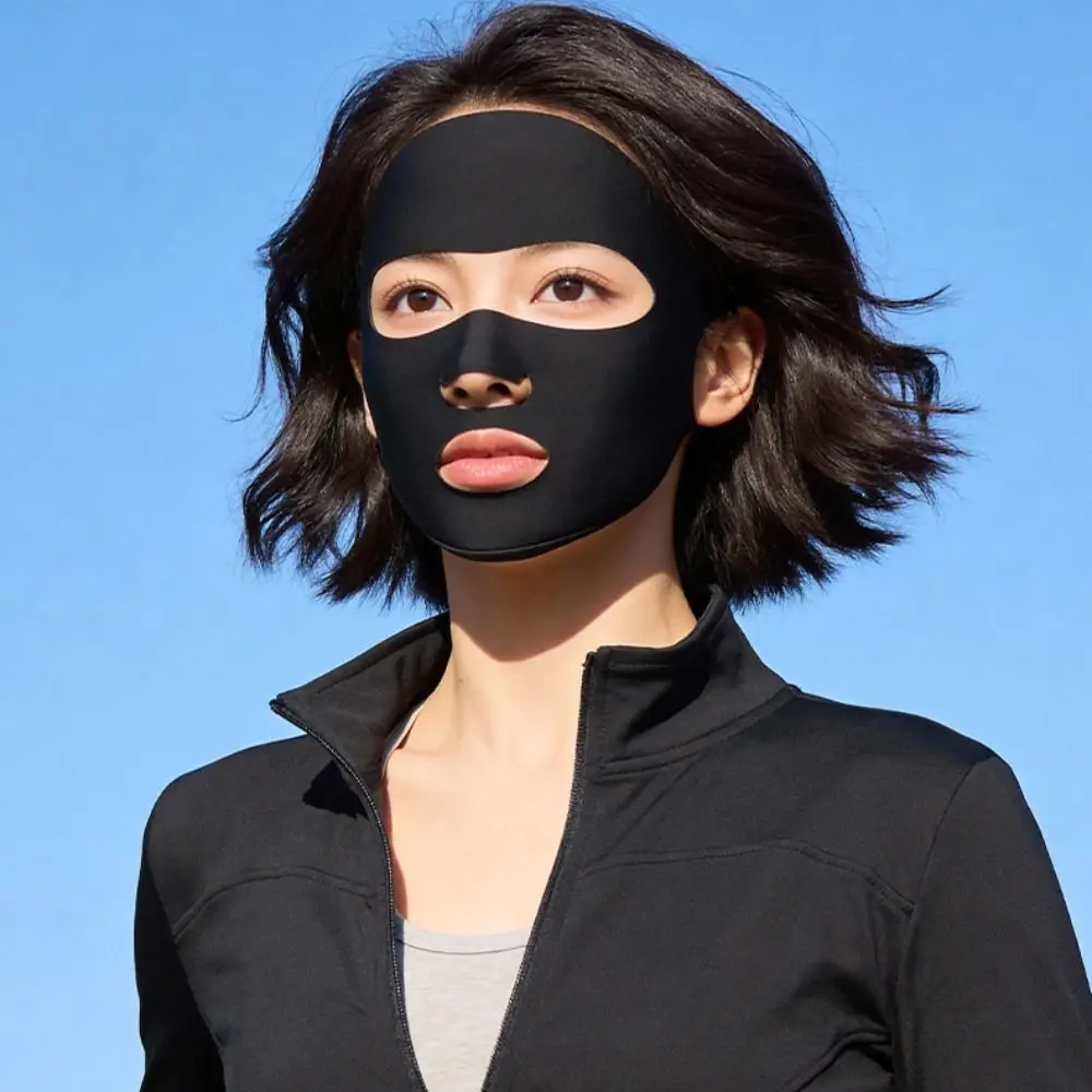 

Adjustable Summer Ice Silk Mask Thin Breathable Face Cover Sunscreen Veil Solid Color Sunscreen Face Scarf Face Mask
