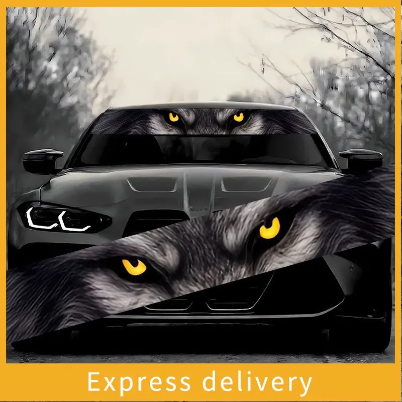 

1Pc, Wolf Eye Car Windshield Sticker Self-Adhesive Removable Durable Weatherproof Self-Adhesive Auto Parts Vinyl Suitable