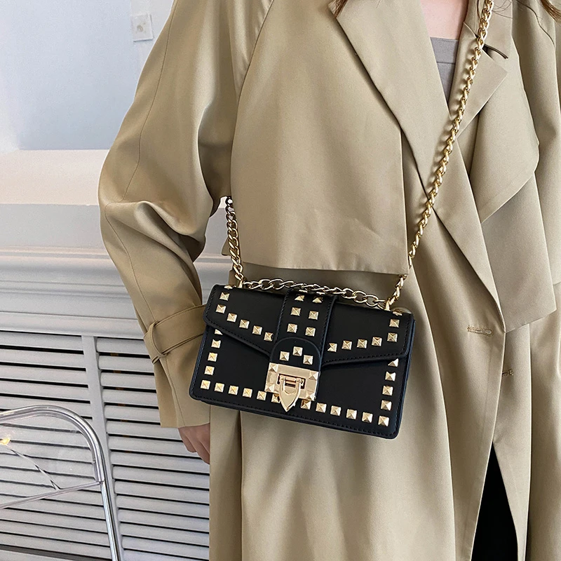 Fashion Handbags for Women Luxury Crossbody Bag Rivet Designer Shoulder Bag Female Purse Sac A Main Femme