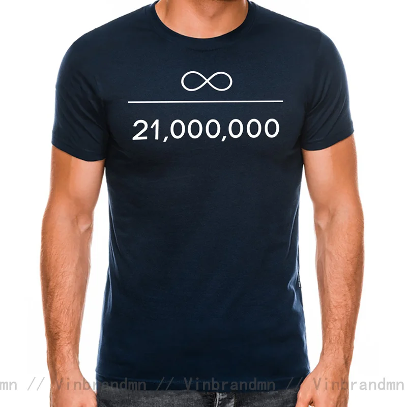 Infinity Divided By 21 Million Unique T-Shirt Bitcoin Cryptocurrency Miners Meme New Design Graphic T Shirt Stuff Hot Sale Tees