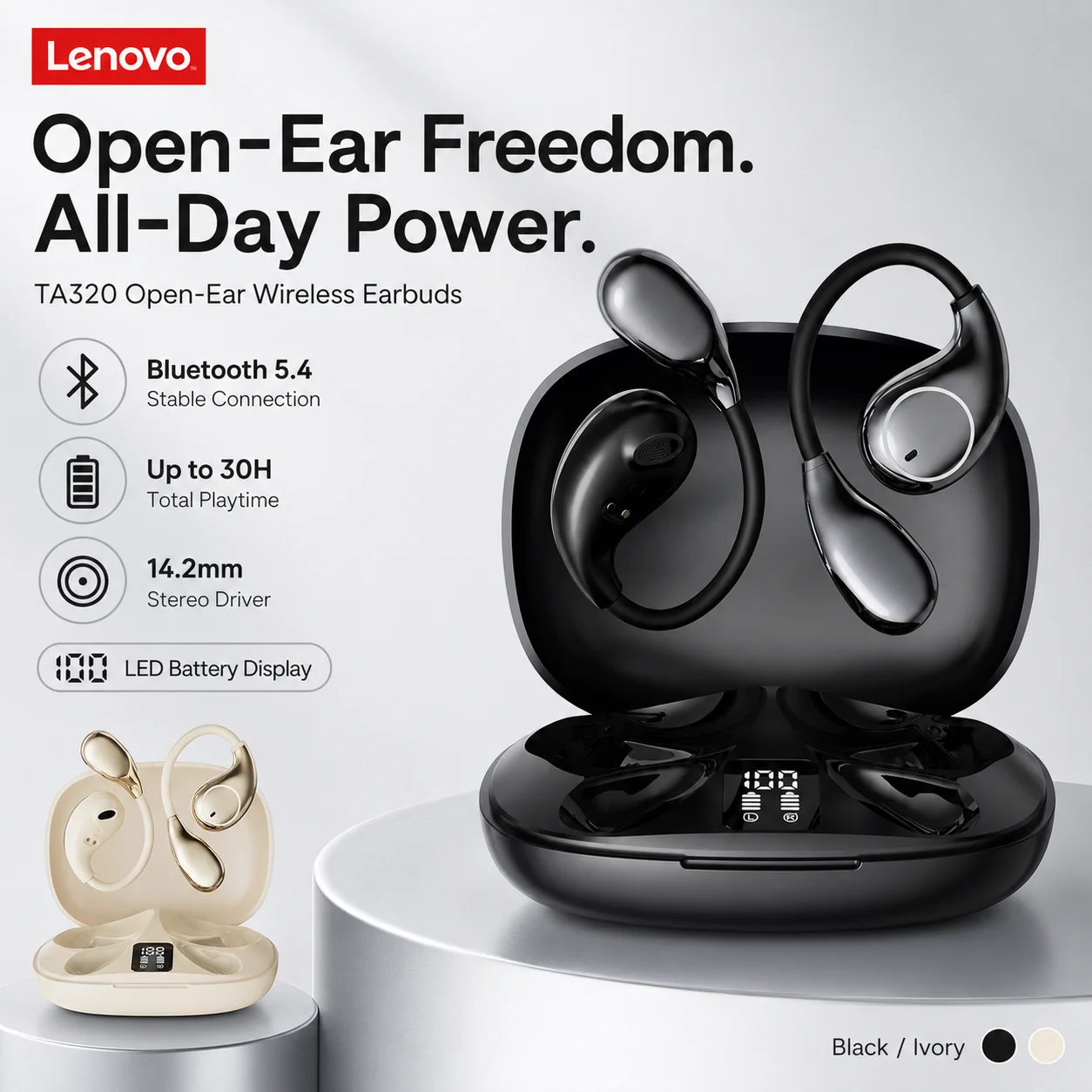Wireless Earbuds Tws - Lenovo TA320 TWS Kulak Üstü Kancalı