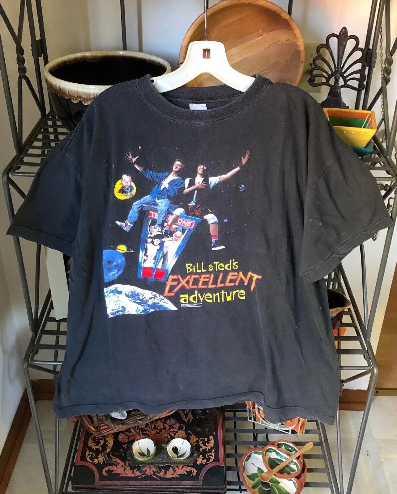 Vintage 1990 Bill and Teds Excellent Adventure Movie Promo T Shirt XL RARE Cult