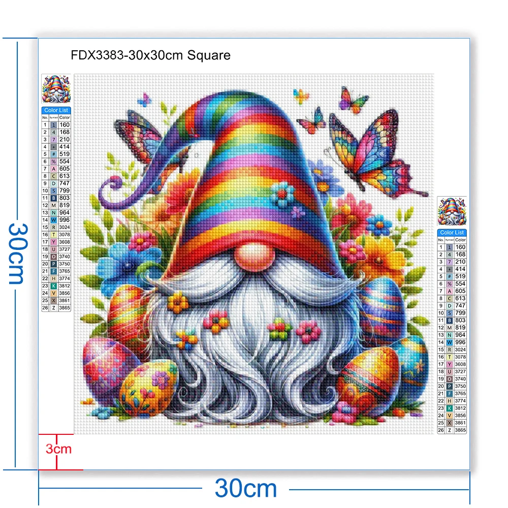 DIY Christmas Diamond Painting Gnome Full Diamond Mosaic Cartoon Elf Cross Stitch Set Art Festival Home Decoration Gift