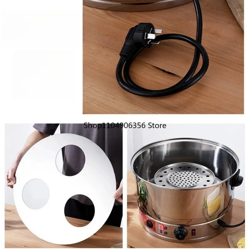 for  Steamer Stainless Steel 35/40/47/52cm Big Capacity Commercial Steamer Pot 3/4 Layers Electric Food Steamer Timing