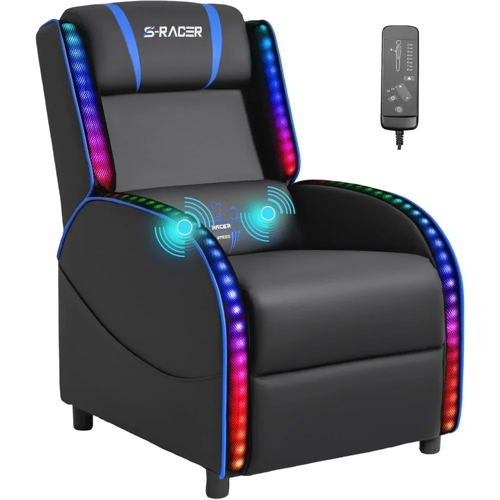 Gaming Massage Recliner Chair Racing Style Single Living Room Sofa Comfortable Ergonomic Home Theater Seating, Christmas Gift