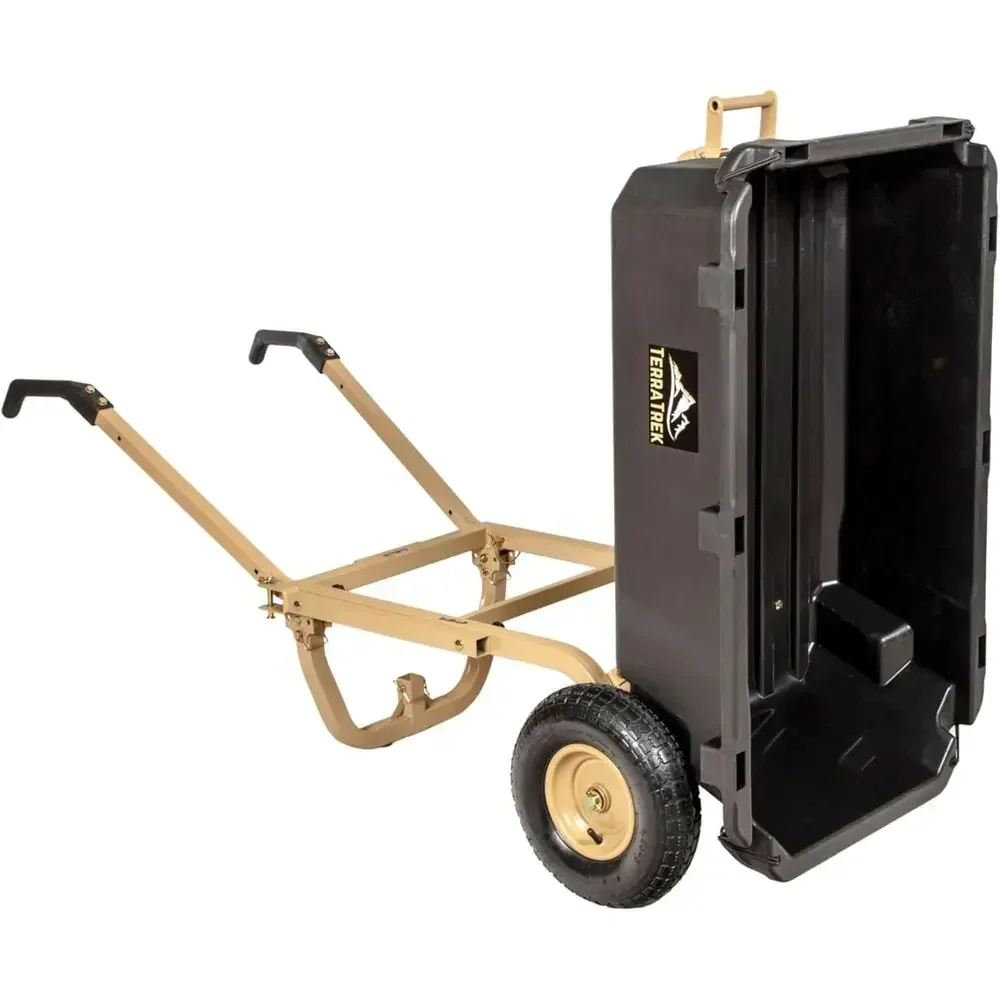Sturdy 2-in-1 Garden Cart with 7 Cu. Ft. Capacity, 600 lbs. Load, All-Terrain Wheels