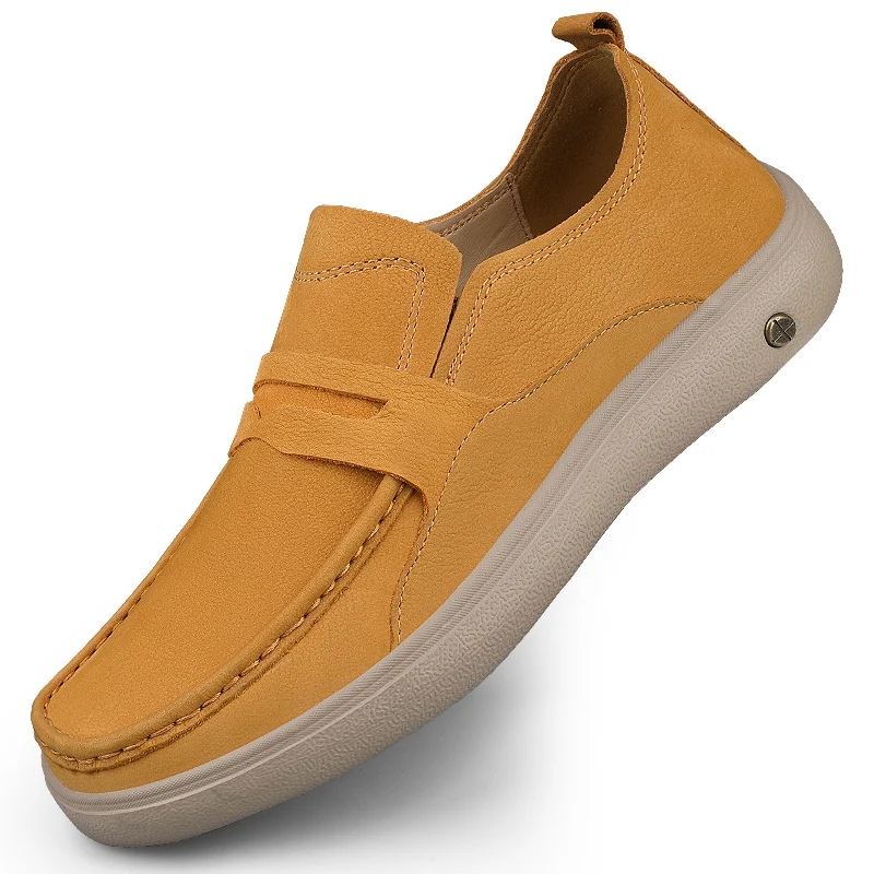 

Высококачественные мужские замшевые лоферы с круглым носком, износостойкие, для весны, модные, удобные, повседневные кожаные туфли из натуральной кожи