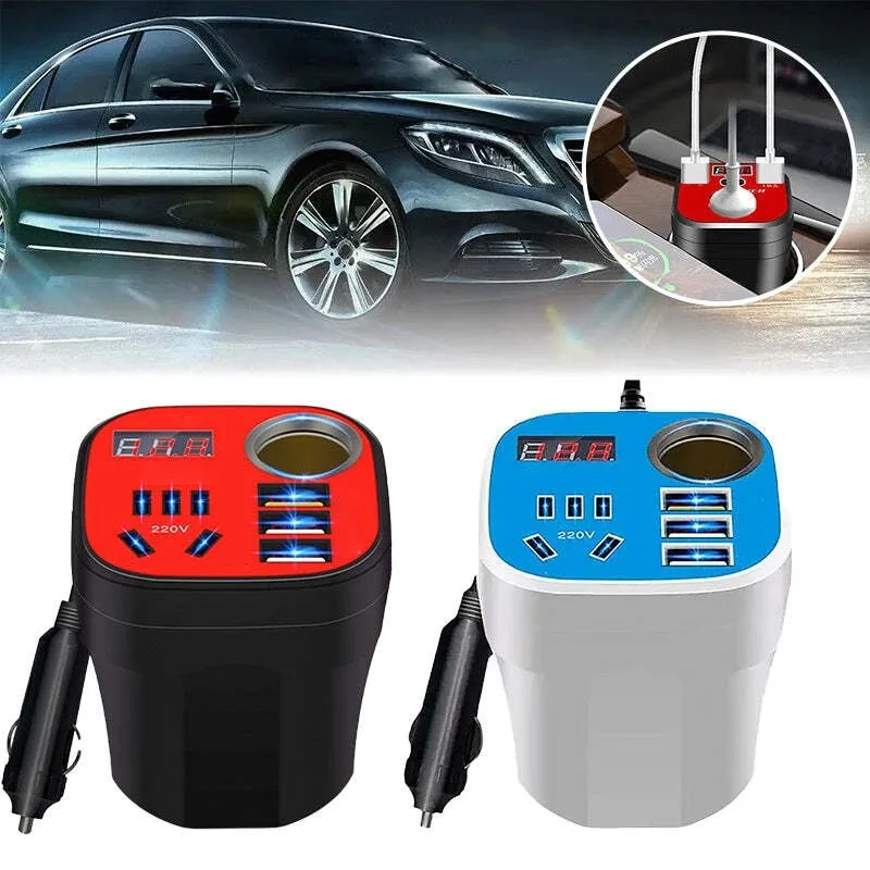 

Car Mounted Cup Type Inverter Converter QC Charger Car Power Converters HOT Convenient Inverter