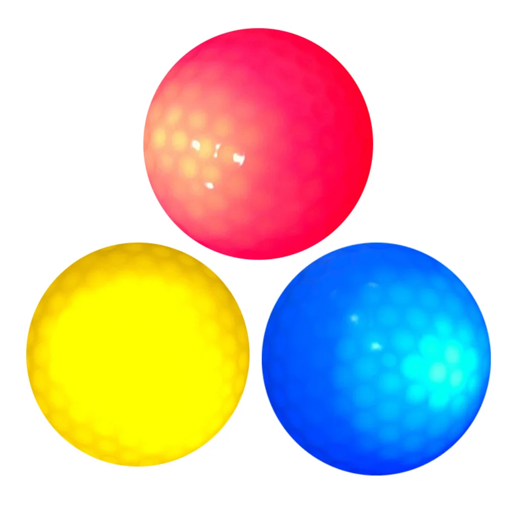 

6Pcs LED Electronic Golf Ball Synthetic Rubber Light Up Flashing Ball Night Use Glow Bright Color Random Colored Balls