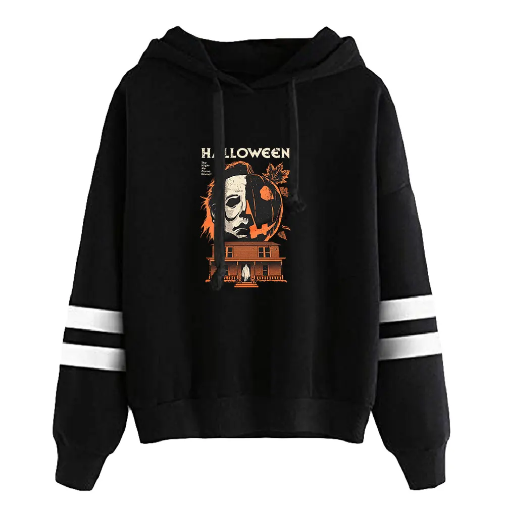 Sweat-shirt à manches parallèles sans poche pour hommes et femmes, film d'horreur américain, vêtements unisexes, sweat à capuche pour la fin d'Halloween