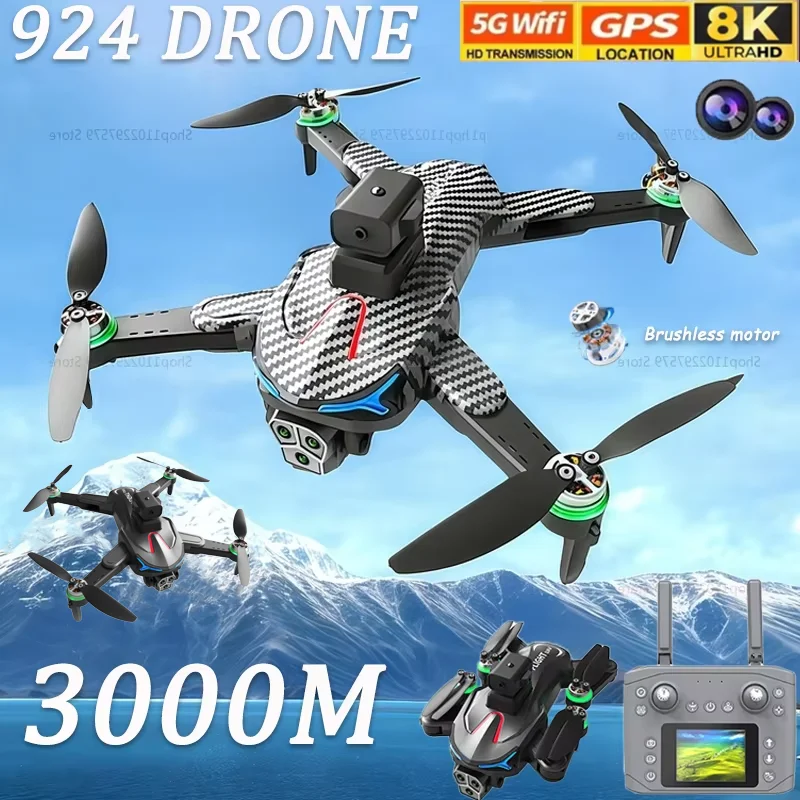 

2024 RC Дрон 8K HD Камера 924 Складной FPV Дрон с широкоугольной камерой 1080P Удержание высоты WiFi Квадрокоптер Подарки для начинающих