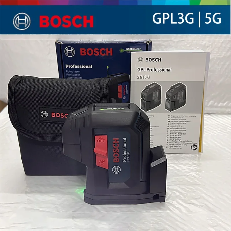 Instrumento de punteado de luz verde BOSCH, instrumento de marcado GPL3G GPL5G, herramienta de instrumento de punteado de nivel láser de tres y cinco puntos
