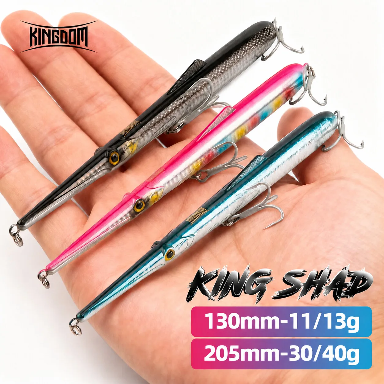 Image of Kingdom Sinking Schwimmender Bleistift-Angelköder, 11 g, 13 g, 30 g, 40 g, harte künstliche Köder, Salzwasser-Seebarsch, Stickbait, harte Wobbler