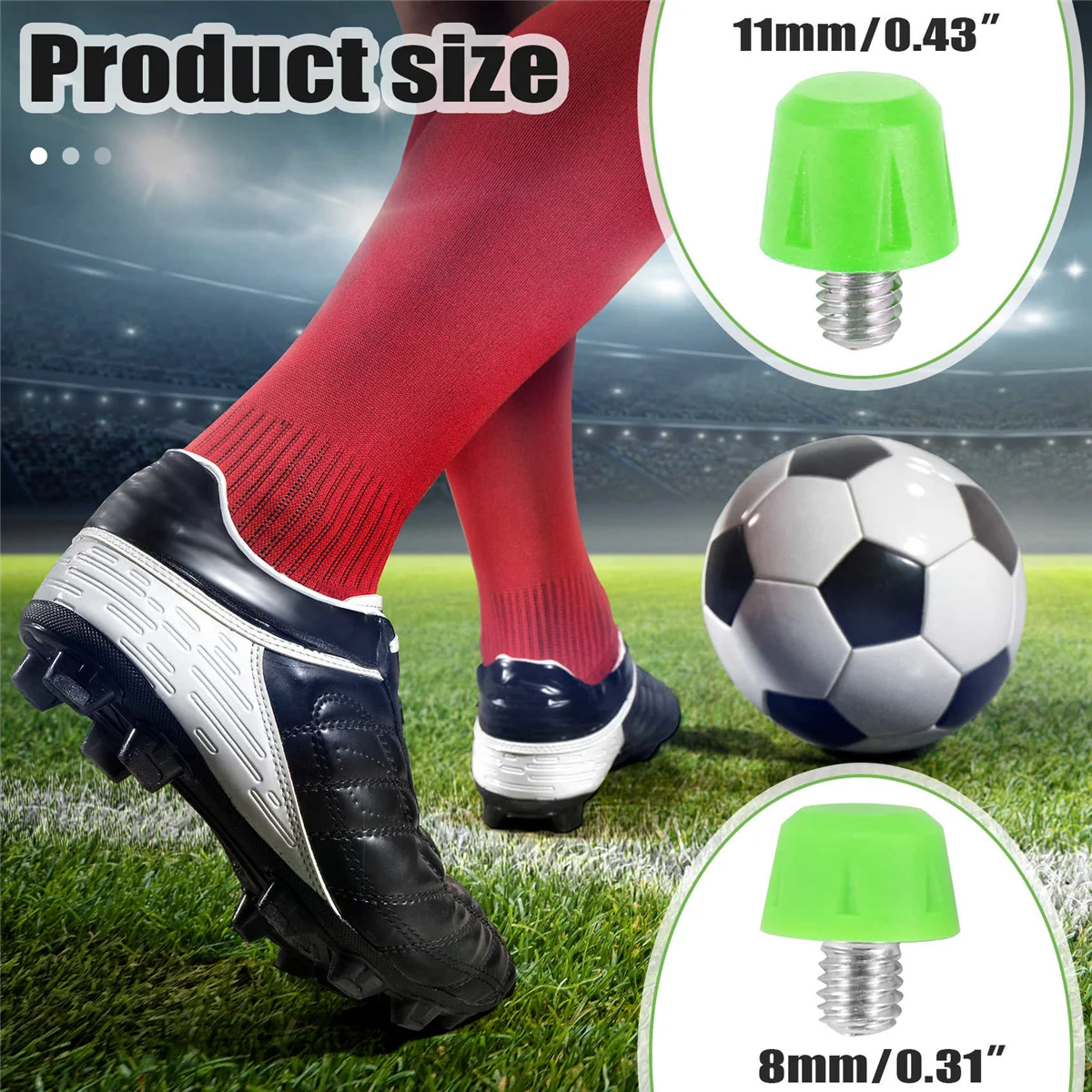 

Durable 12Pcs Football Boot Studs Non Slip Thread Screw M6 Professional Replacement Spikes SG to AG for Adidas Green