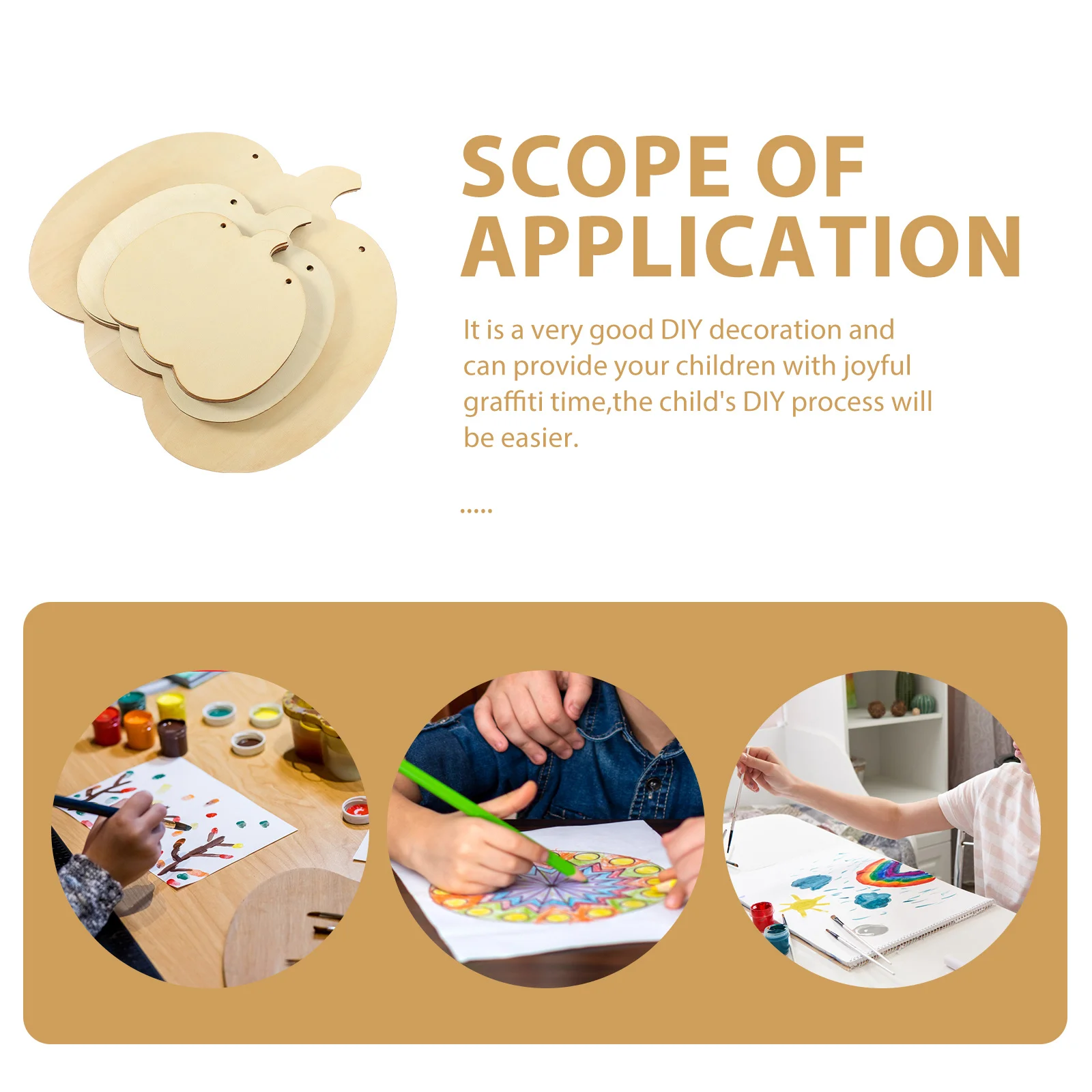 

12Pcs Wooden Pumpkin DIY Unfinished Wood Tags for Halloween Decorations Wedding Party Holiday Home Bedroom Craft Supplies