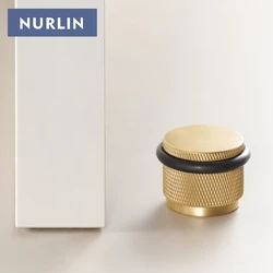 Nurlin Brass Stable New Knurled Door Stopper Gates Knob Adjustable 3cm Height Suitable For Installing Wooden And Cement Flooring
