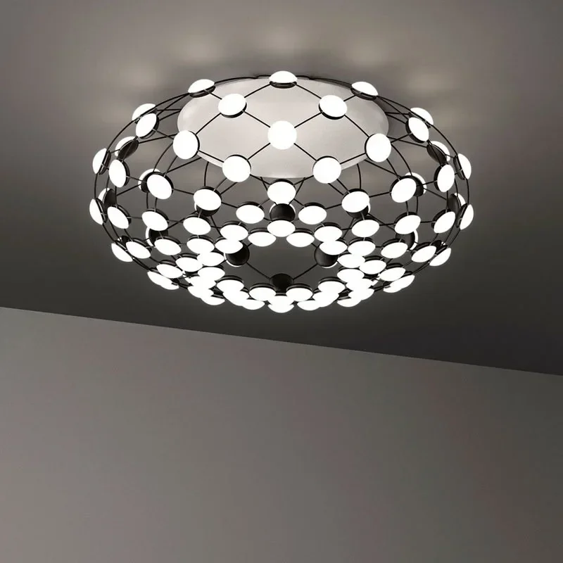 designer moderno led lustres com rede de pesca luminaria luminaria sala de estar sala de jantar preto e branco 01