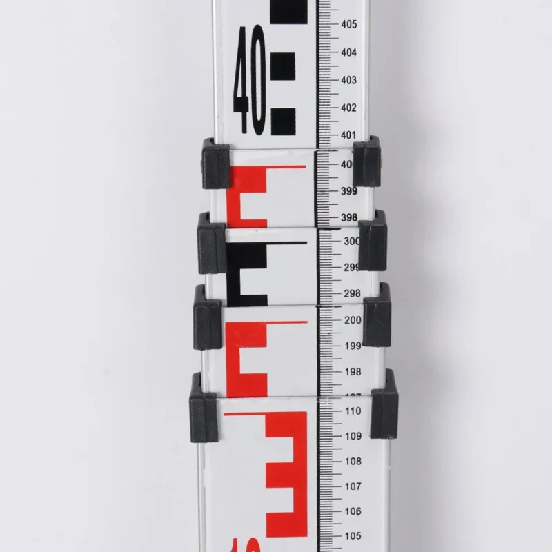 L9S8 Wider 72mm Telescopic Aluminum Leveling Staff with Dual Scales 4M 5M 7M for Option