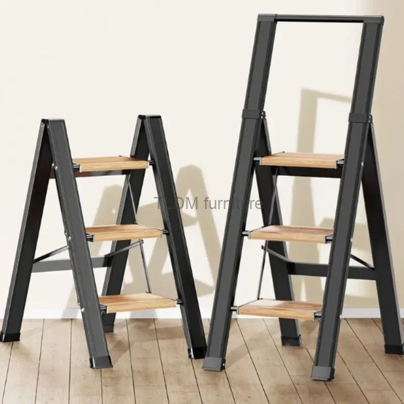 Multifunctional Aluminum Alloy Ladders Folding 2/3/4 Step Stools Herringbone Ladder for Home Thickened Telescopic Staircase