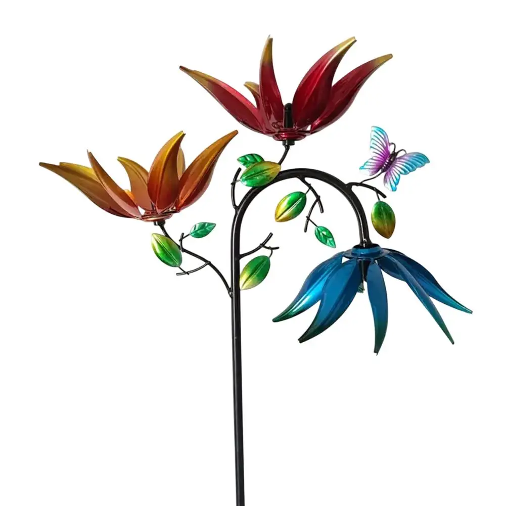 

Colorful Flower Wind Spinner Modern Outdoor Decor Easy Assembly Mesmerizing Outdoor Garden Lawn Yard Decoration Wind Mill