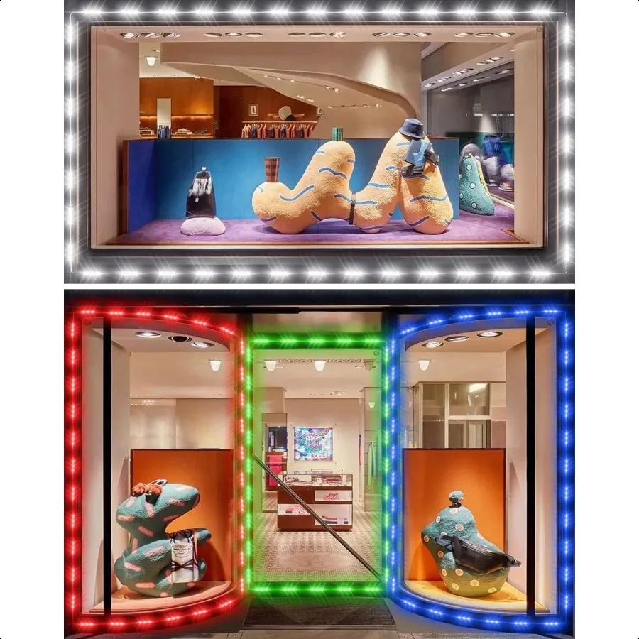 أضواء LED لواجهة المتجر لـ Busin ضوء ديكور مقاوم للماء للإعلان علامات الرسالة 4 مجموعة 5050 أضواء شريط نافذة SMD 40f