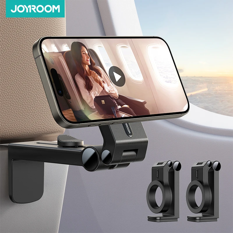 Joyroom Magnetic Airplane Phone Holder Travel Essentials Flexible Rotation Hands-Free Airplane Phone Mount for iPhone 15 14 13