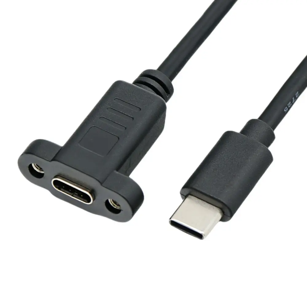 USB Typ-C Verlängerungskabel (männlich zu weiblich) mit Schraublöchern zur Panelmontage, 17mm Abstand, Hochgeschwindigkeits-Datenübertragung und -Ladung – Detail 7