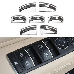7pcs Chrome Car Door Window Lift Button Sticker Sequins for Mercedes Benz E W212 C W204 GLK X204 ML GL W166 X166 Accessories