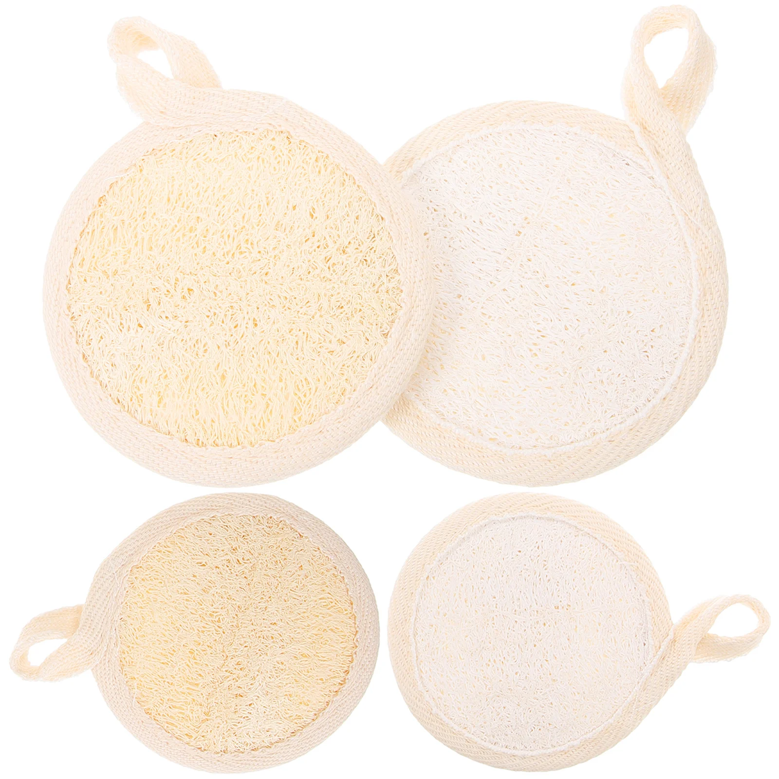 

4 pcs Exfoliating Facial Scrubber Pads Natural Loofah Face Exfoliator For Deep Cleansing Sensitive Skin Gentle Wash Tools