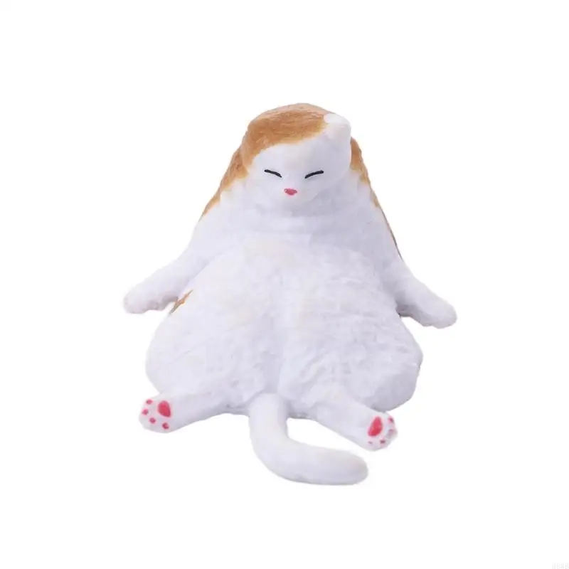 H8WB Tiny Cats Sculpture Elegant Miniature Decors For Workspaces Shelf Display Pet Lover Gift Quality Resin Craft Figurine