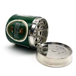 50mm 4 Layers Zip-top Can Zinc Alloy Herb Grinder Tobacco Smoke Spice Crusher Mill Shredder Sticker Color Print