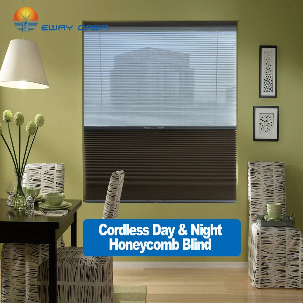 

Blackout Blinds Honeycomb Cordless Spring Manual Privacy Light Control Double Cellular Blackout Day & Night Blind HCB-CL-DNWJ