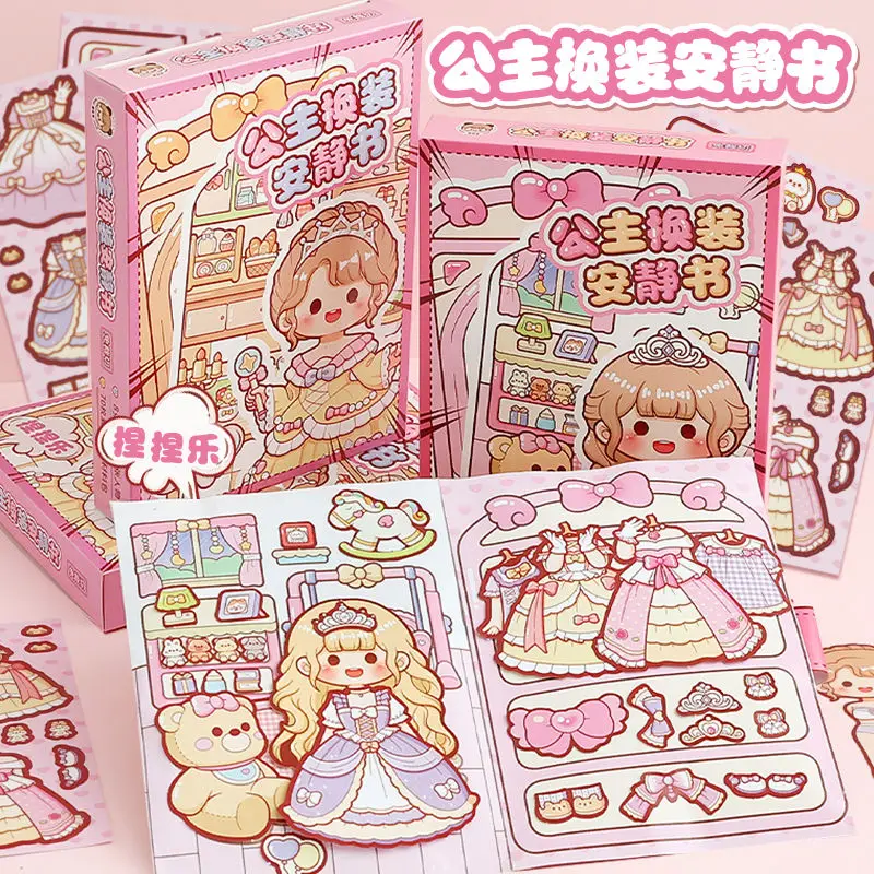 

Telado Changing Quiet Book Handmade DIY Girl and Children Changing Scene Stickers Book Stickers