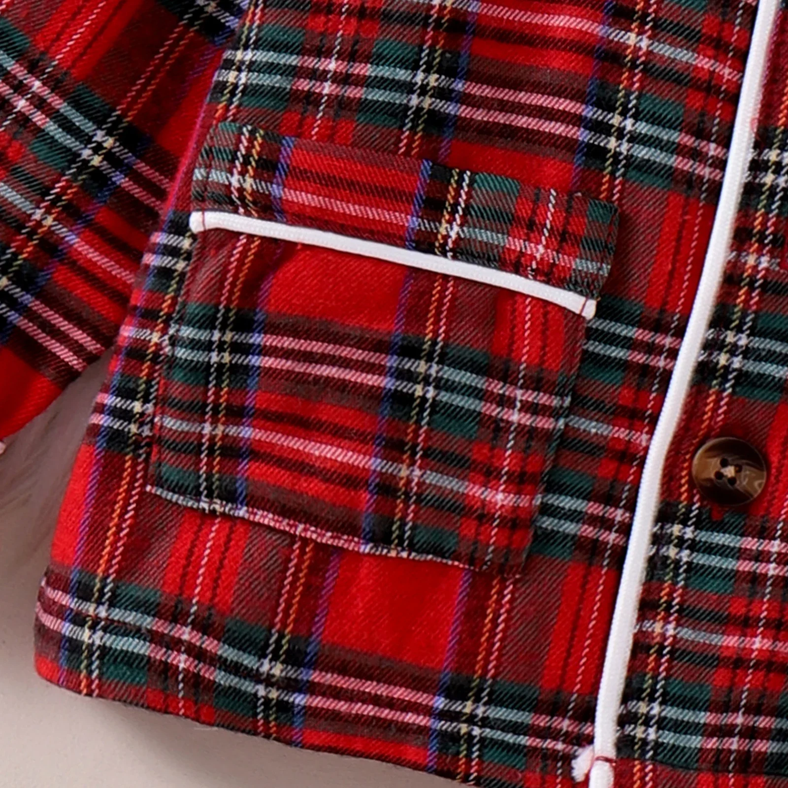 Kids Girls Boys Christmas Pajamas Autumn Winter Sets Plaid Print Turn Down Collar Shirts+Pants Clothes