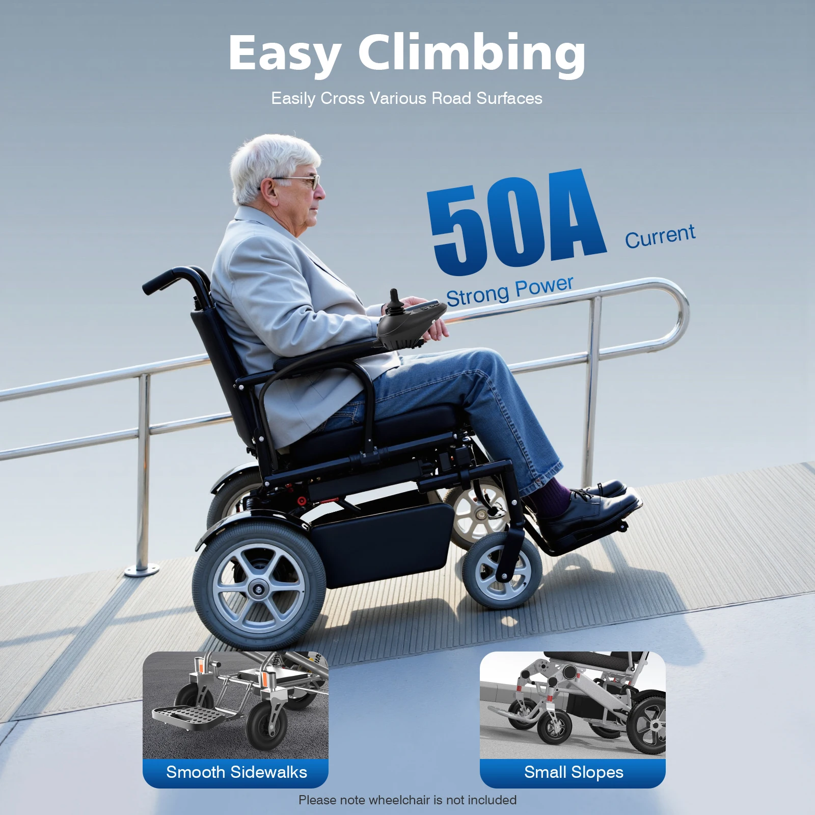 Electric Wheelchair Joystick Controller – 50A 5-Speed, 360° Control, Voice Prompts, Slope Brake, Multi-Protection – 24V