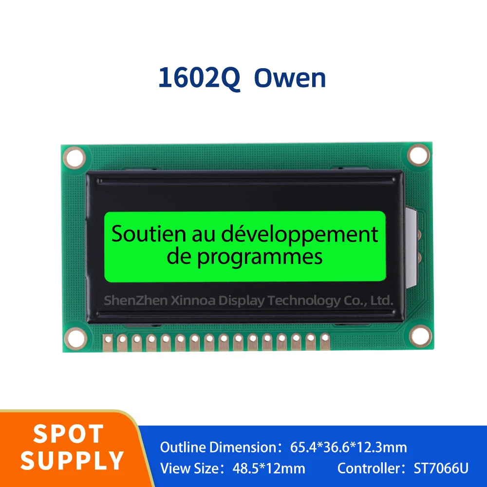 

Equipped With LED Backlight And Built-In ST7066U Controller Green Light Black Letters European 1602Q Character LCD Module