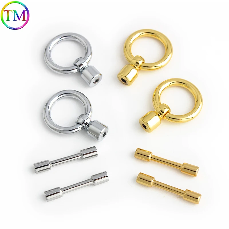 Chrome,Gold Metal Clasp Locks For Leather Craft Handbag Purse Bags Shoulder Eyelets Hanger Lock Buckle Hardware Accessories