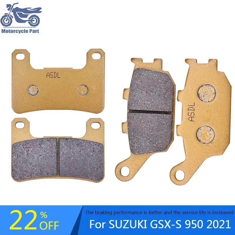 

Motorcycle Front and Rear Brake Pad Disc Set For KAWASAKI KLX1000 KLX 1000 Ver/sys 2018-2021 ZX25 Ninja For SUZUKI GSXS 950 2021