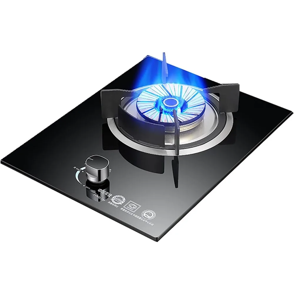 バーナー ガスコンロ ガスコンロ ビルトイン ブラックガラス ガスコンロ 33CM、卓上キッチン調理コンロ、お手入れ簡単、アウトドアキャンプ用