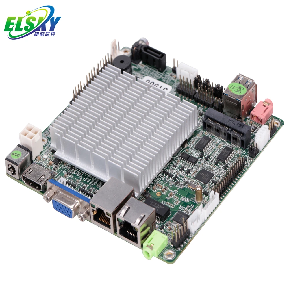 Hot Sale ELSKY NANO-ITX Motherboard 120*120mm J1800 J1900 Fanless Embedded Mini Board With  RJ45 LAN Port and 2 RS232 COM