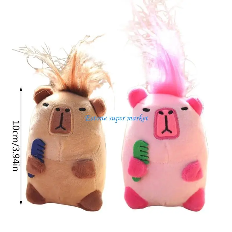090b น่ารัก Capybara การ์ตูนพลัชคีย์จี้ยัดเป้ตุ๊ก