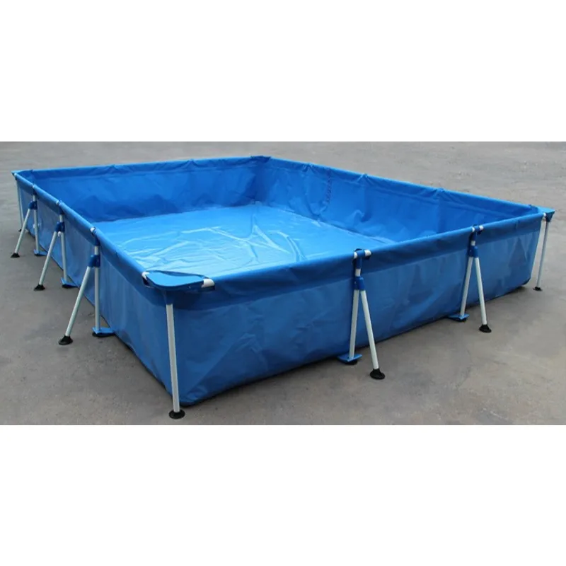 4.8m x 3.8m x 0.8m Frame Pool Large Blue Removable Portable Square Pool for Adult Families To Use in Their Backyard
